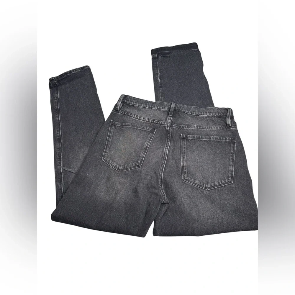 FRAME | le Sylvie Slender Straight in Wilkinson Rips wash Washed Black Jeans 27